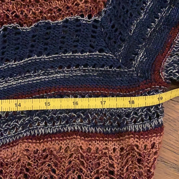 NWOT Natural Reflections wide striped knit waterfall Cardigan size Medium - Picture 10 of 16